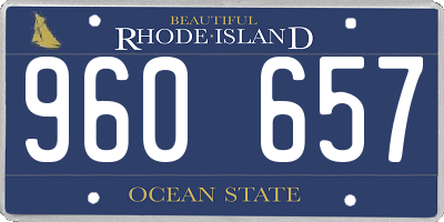 RI license plate 960657