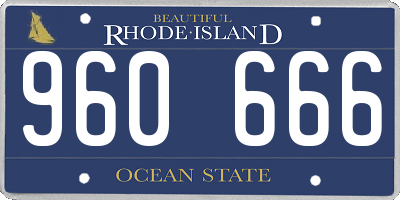 RI license plate 960666
