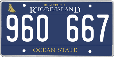 RI license plate 960667