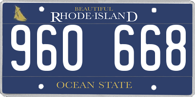 RI license plate 960668