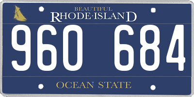 RI license plate 960684