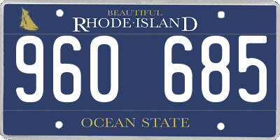 RI license plate 960685