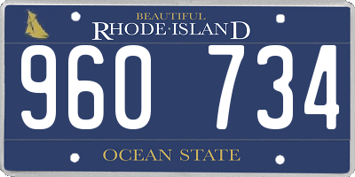 RI license plate 960734