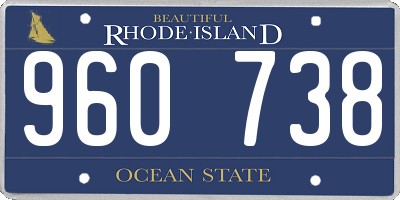 RI license plate 960738