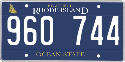 RI license plate 960744