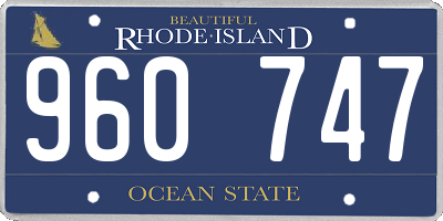 RI license plate 960747