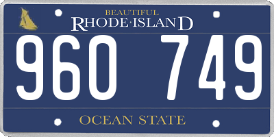 RI license plate 960749