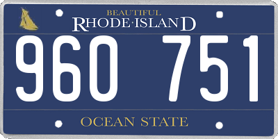 RI license plate 960751