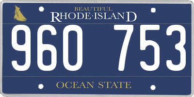 RI license plate 960753