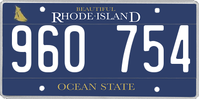 RI license plate 960754