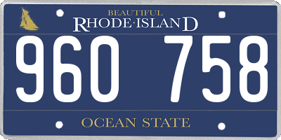 RI license plate 960758