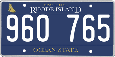 RI license plate 960765