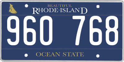 RI license plate 960768