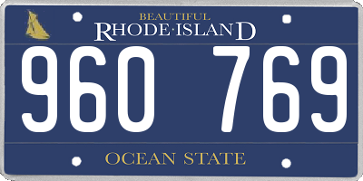 RI license plate 960769