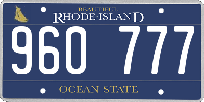 RI license plate 960777