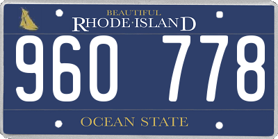 RI license plate 960778