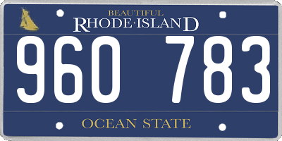 RI license plate 960783