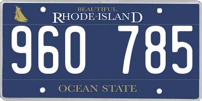 RI license plate 960785