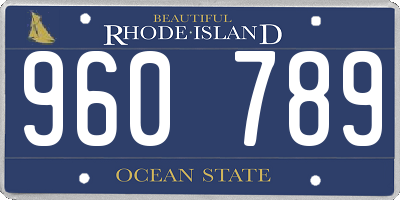 RI license plate 960789