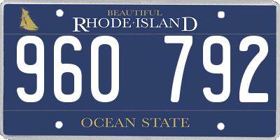 RI license plate 960792