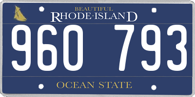 RI license plate 960793