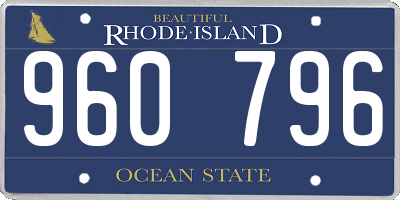 RI license plate 960796