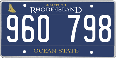 RI license plate 960798