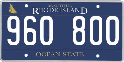 RI license plate 960800