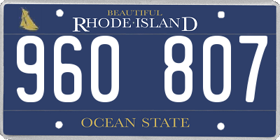 RI license plate 960807