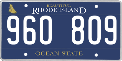 RI license plate 960809