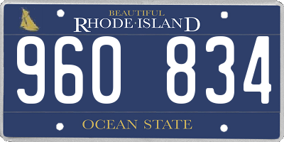 RI license plate 960834