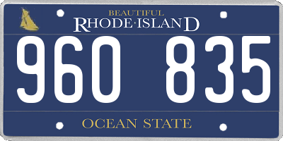 RI license plate 960835