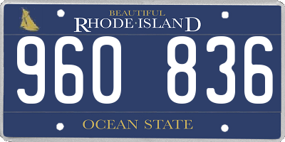 RI license plate 960836