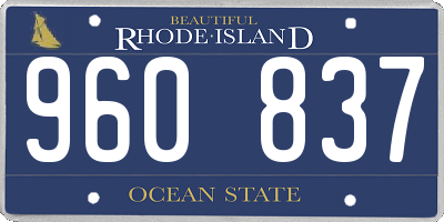 RI license plate 960837