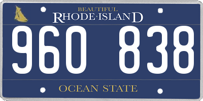 RI license plate 960838