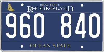 RI license plate 960840