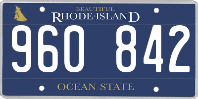 RI license plate 960842