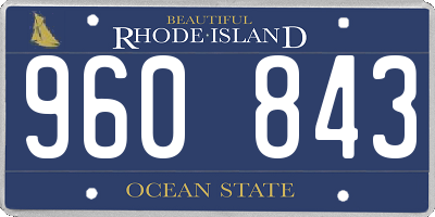 RI license plate 960843