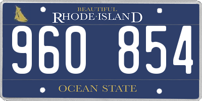 RI license plate 960854