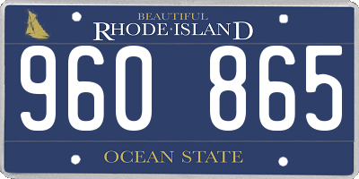 RI license plate 960865
