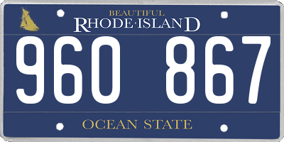 RI license plate 960867