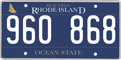 RI license plate 960868