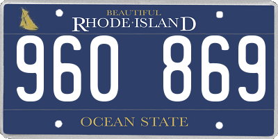 RI license plate 960869