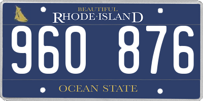 RI license plate 960876