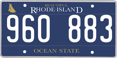 RI license plate 960883