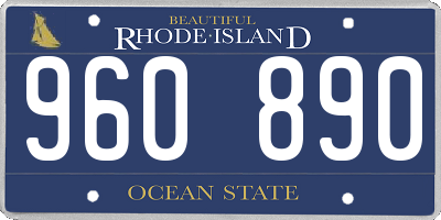 RI license plate 960890