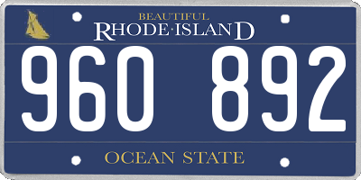 RI license plate 960892