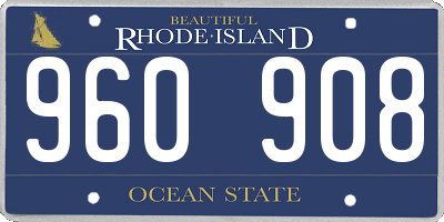 RI license plate 960908