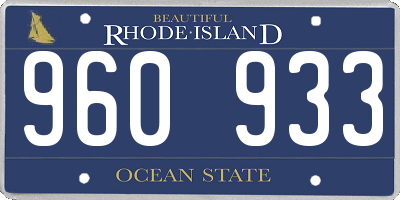 RI license plate 960933