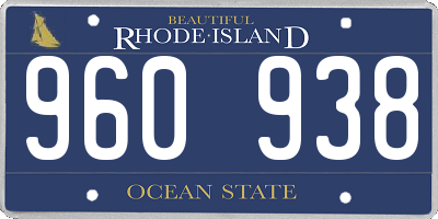 RI license plate 960938